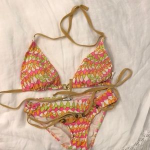 Rampage Neon pink orange and green bikini.